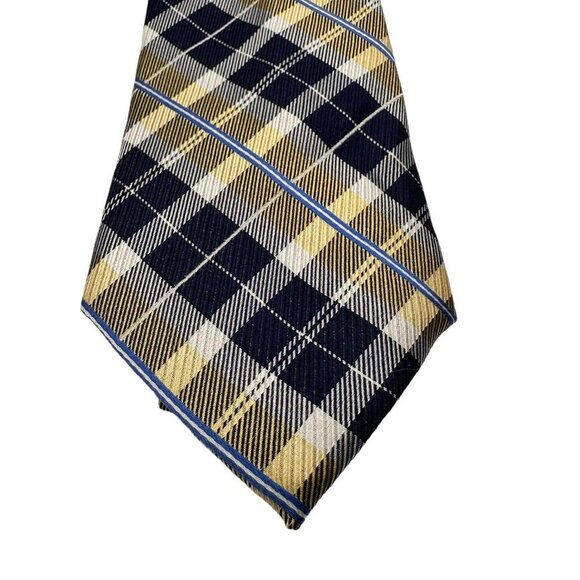 Men's Nautica Wearhouse‎ Regular Yellow And Blue Plaid Neck Tie NWT - Picture 2 of 7